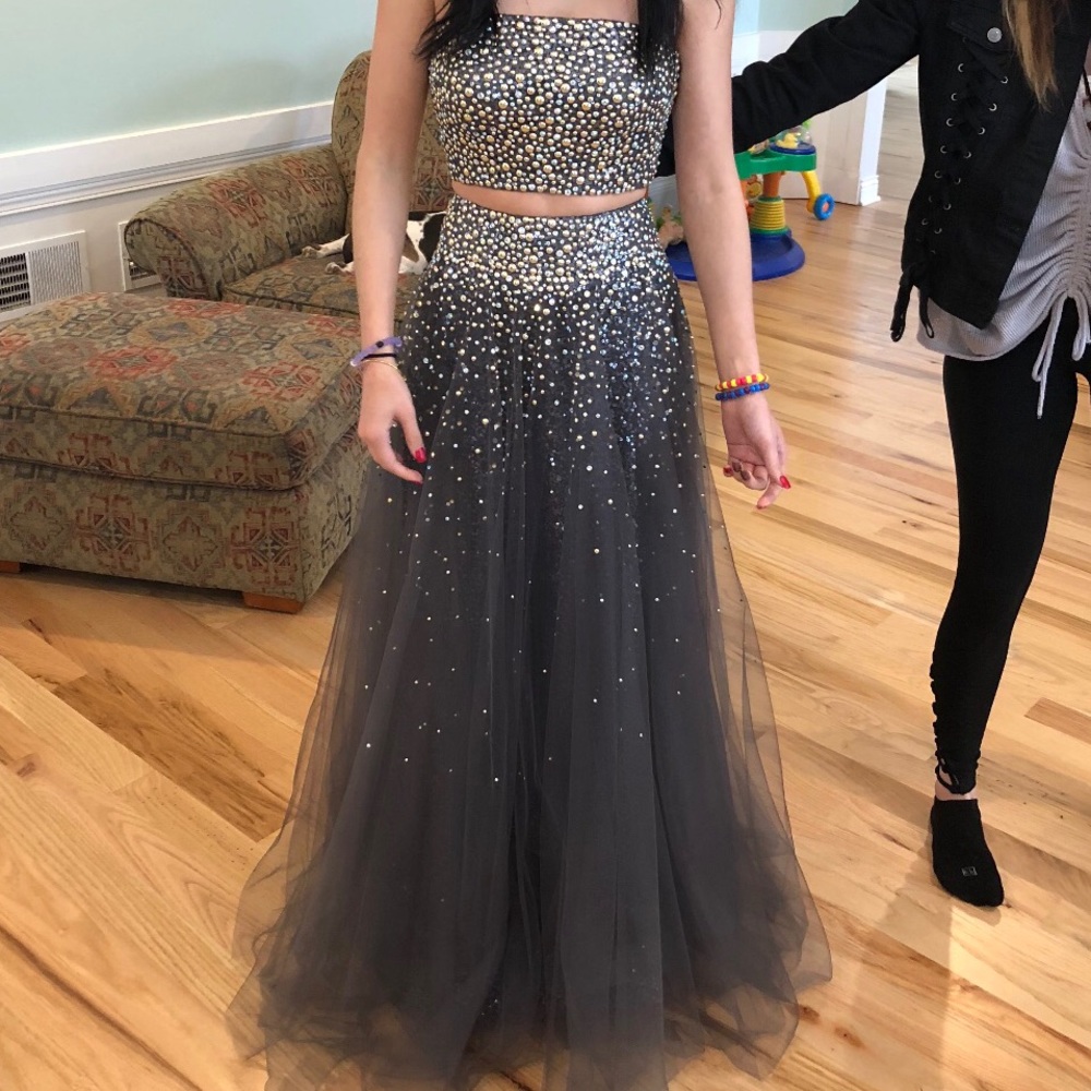 two piece prom dress